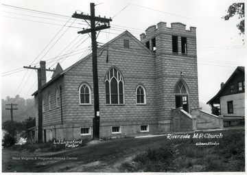 View of the Riverside Methodist Protestant Church at the time L. J. Lunsford was residing pastor.