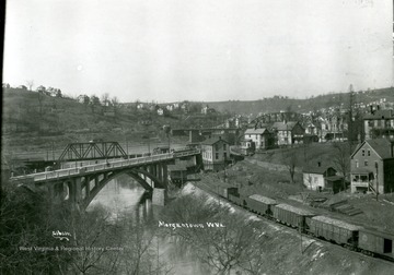 A view showing Westover Hill, Decker's Creek, University Avenue, and the Westover Bridge.
