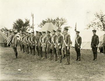 Members of the Imperial Guard 'Ku Klux Klan' line up at the convention in Morgantown.