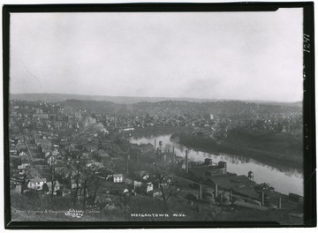 'A view of Senecca Addition and Morgantown, West Virginia - east side brick yard in lower right.'