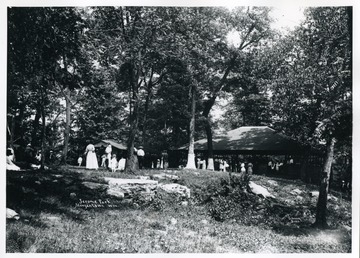 People are enjoying a day in the shelters at Jerome Park in Morgantown, West Virginia.