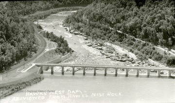 Hawk's Nest Dam as viewed from Hawks Nest Rock.