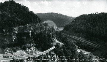 New River Canyon showing Route 19-21 east of Gauley Bridge.