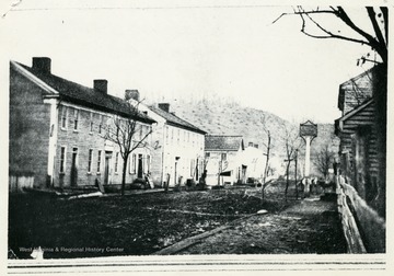 Row of houses along a street in Philippi, West Virginia.