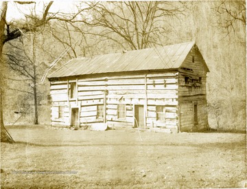 View of the Old Mitchell Home on Turtle Creek near Danville about 149 years old. It was removed by 1969-1970 for construction of Appalachian Highway.