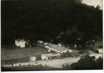 View of prison camp near Falls Mill on the Little Kanawha River.
