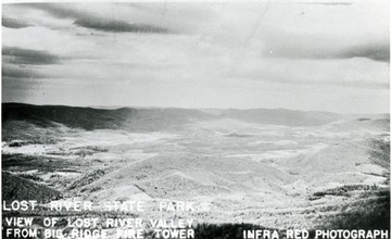 View of the Lost River Valley from the Big Ridge Fire Tower. 'Infrared Photograph.'