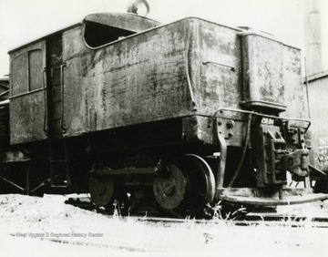View of one of the last engines used by the South Fork Lumber Company at Moorefield.