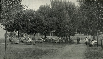 A scene of inmates enjoying their recreation time at the West Virginia Industrial Home for Girls.