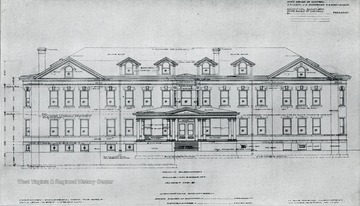 A plan for the front elevation of Silver Hall.