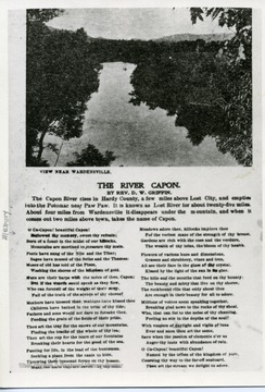 A picture postcard of the River Capon Poem written by D.W. Griffin.