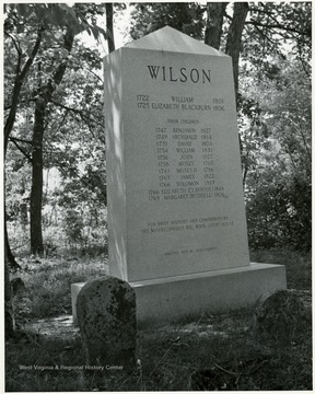 View of the Wilson Family Monument on Trout Run near Wardensville.