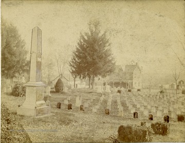 View of monuments and headstones at the Confederate Cemetery in Jefferson County. The cemetery was established in 1867.