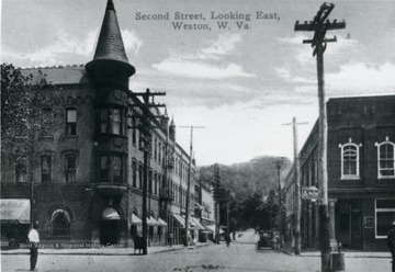 A view of Second Street in Weston, looking East.