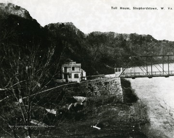 A view of the Toll House near a bridge in Shepherdstown.
