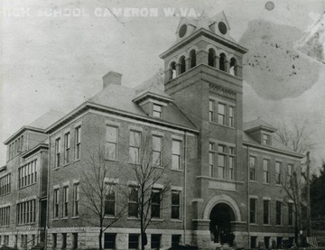A view of the High School building in Cameron, West Virginia.