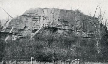 View of the 'Hanging Rocks' 'pomeroy sandstone' in Hartford located in Mason County.