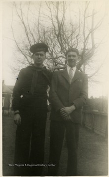 A photograph of William Ballard Lingo and Paul Lingo standing together outside.