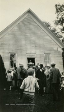 People gather for a June meeting held at the Indian Creek Primitive Baptist Church in Greenville. 