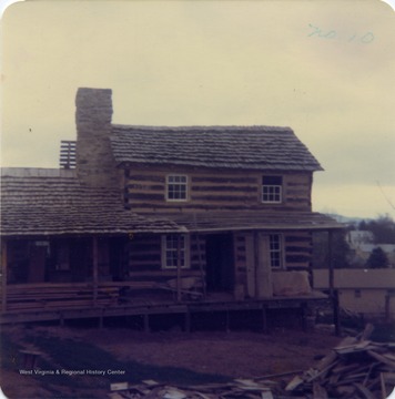 A view of Margaret Ballard's log cabin.