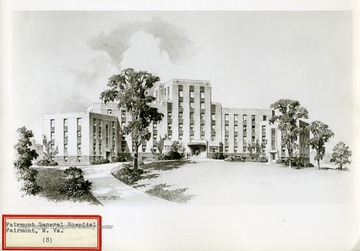 Drawing of Fairmont General Hospital in Fairmont, West Virginia.