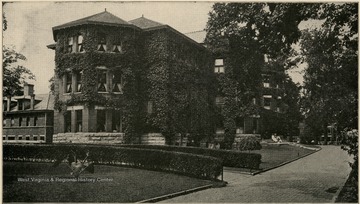 Building for female patients at Huntington State Hospital. L. V. Guthrie, M. D., Superintendent. This institution is located at Huntington, Cabell County, and is reached by the Baltimore and Ohio, Chesapeale and Ohio, Virginia Railroads; by the interurban line of the Ohio Valley Electric Company, by Ohio River steamboats. Number of patients July 1, 1918 was 758.