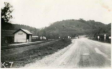 'Echo, W. Va., looking east.  This picture shows US Highway 52 and its junction with W. Va. State Route 37 with reference to the railroad.'