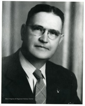 A portrait of R. Moore Dodrill, the first teacher in Webster Springs High School, in Webster County, West Virginia.