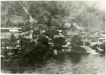 View of Black Fork River showing the ruin of the Hambleton Leather Company's tannery.