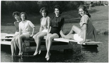 'From left to right: Alyson Crogan, Sherry Henry, Susan Mahaffey, Connie Graham, 'Maid of Honor', Sharon Light.'