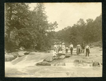 People are enjoying an outing along Decker's Creek in Preston County, West Virginia.