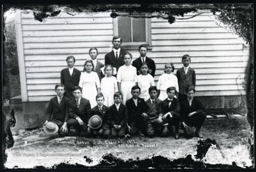 Portrait of Harmony Grove Sunday School class number three.  C. H. Gibson, teacher.