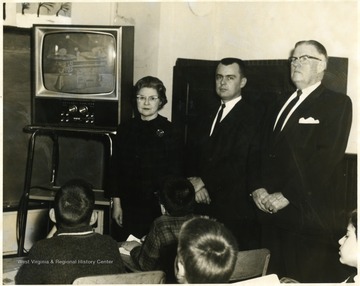 Pictured left to right- Mrs. Delmas Miller, _, Charles Stevenson Supt.