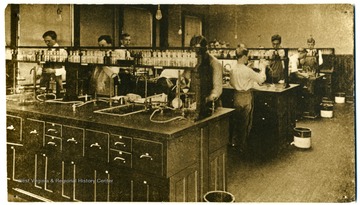 Students at work in a laboratory classroom at WVU.