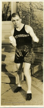Portrait of Charlie Payne, a member of the West Virginia University Boxing Team.