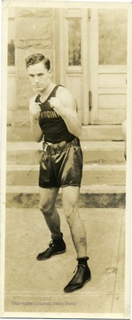 Portrait of Matt Vacheresse, a member of the West Virginia University Boxing Team.