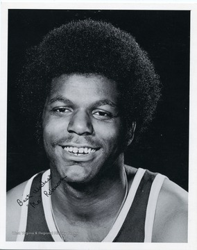 Autographed photograph of Maurice 'Mo' Robinson, a member of the West Virginia University Basketball Team.