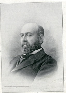 Portrait of the Honorable George C. Sturgiss, a member of the West Virginia University Board of Governors. 'Closely identified with the Development of the University, and for thirteen years Secretary of the Board of Regents.'