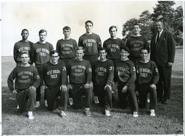 'First row, left to right:  Walt Hensler, Danny Payne, Mike Chvalevich, Dave Beaver, Carl Hatfield, Tim Kirby.  Back row, left to right:  Don Congleton, Marc Wyllie, Ray Schulz, Coach Stan Romanoski.' 