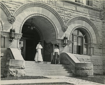 The library was built in 1902.  After another, larger library was constructed in 1932, this building was subsequently renamed Stewart Hall and houses the West Virginia University administration offices.