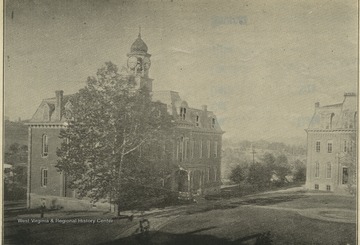 'Preparatory Building and the corner of University Hall.'  (Now Martin and Woodburn Hall.)