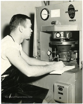 Gyratory Testing Machine built by Engineering Developments Co., Inc.  Vicksburg, Miss.  Model 4C, ser. no. 5. Pat. No. 2972249.