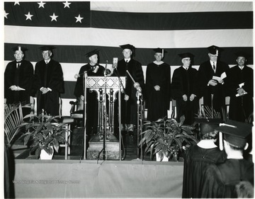 Faculty members in the graduation ceremony.