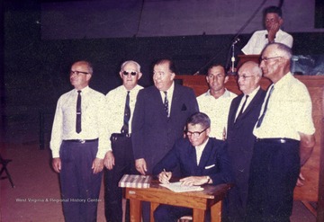 Dr. Hale (far left). and Rep. Jennings Randolph.