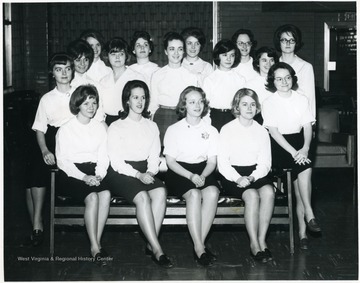 Posed group portrait of Lambda Kappa Sigma members.