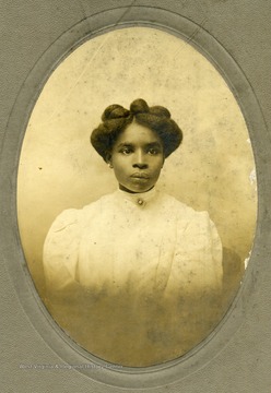 Portrait of Louise V. Hicks, an African-American student at Storer College.