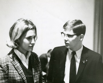 Jim Mullendore, student body president 1967-1968 with a female student.