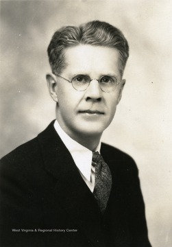 A portrait of WVU president Chauncey Samuel Boucher.  