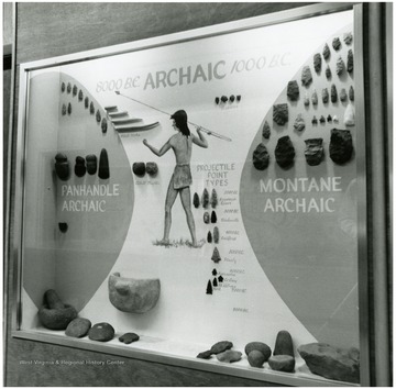 Archaic Culture (8,000 to 1,000 B.C) Exhibit display includes stone tools and projectile points from the Panhandle Archaic and Montane Archaic eras. 