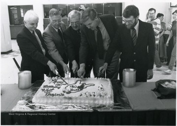 Left to right: Dr. Bernard Allen, Dr. Roy Clarkson, Vice President Edwin Flowers, Dr. Ken Sullivan, Dr. James Kotcon.